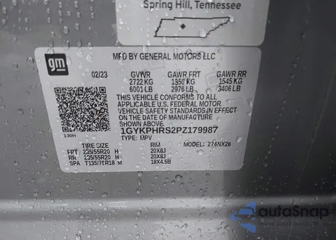 2023 Cadillac Xt6 Awd Sport z USA, uszkodzony, nr VIN 1GYKPHRS2PZ179987